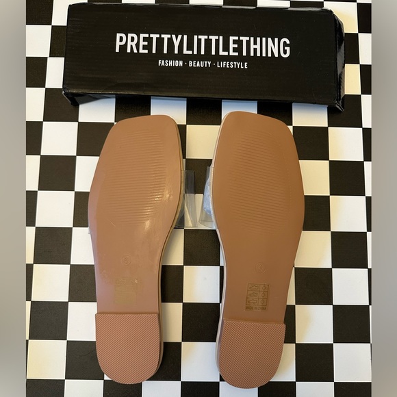 NEW PRETTY LITTLE THING NUDE CLEAR SANDALS SIZE 8 (UK 6) - Picture 6 of 10